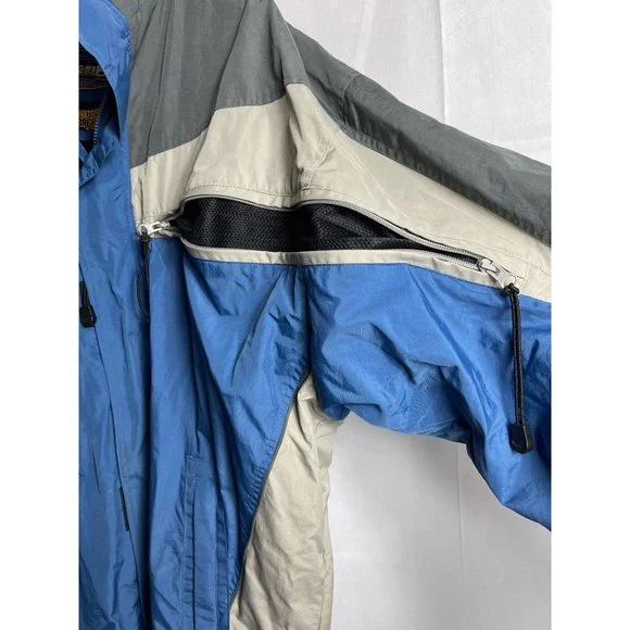 Vintage Snowboarding Jacket Men's 2XL Blue Gray Hooded Waterproof Breathable EUC - Picture 4 of 11